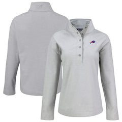 Buffalo Bills Cutter & Buck Women's Hunts Point Eco Half-Snap Sweatshirt - Gray - NFL