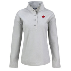 Buffalo Bills Cutter & Buck Women's Hunts Point Eco Half-Snap Sweatshirt - Gray - NFL