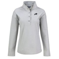 Buffalo Bills Cutter & Buck Women's Hunts Point Eco Half-Snap Sweatshirt - Gray - NFL