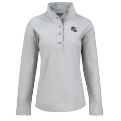 Carolina Panthers Cutter & Buck Women's Hunts Point Eco Half-Snap Sweatshirt - Gray - NFL