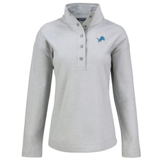 Detroit Lions Cutter & Buck Women's Hunts Point Eco Half-Snap Sweatshirt - Gray - NFL