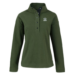 Green Bay Packers Cutter & Buck Women's Hunts Point Eco Half-Snap Sweatshirt - Green - NFL