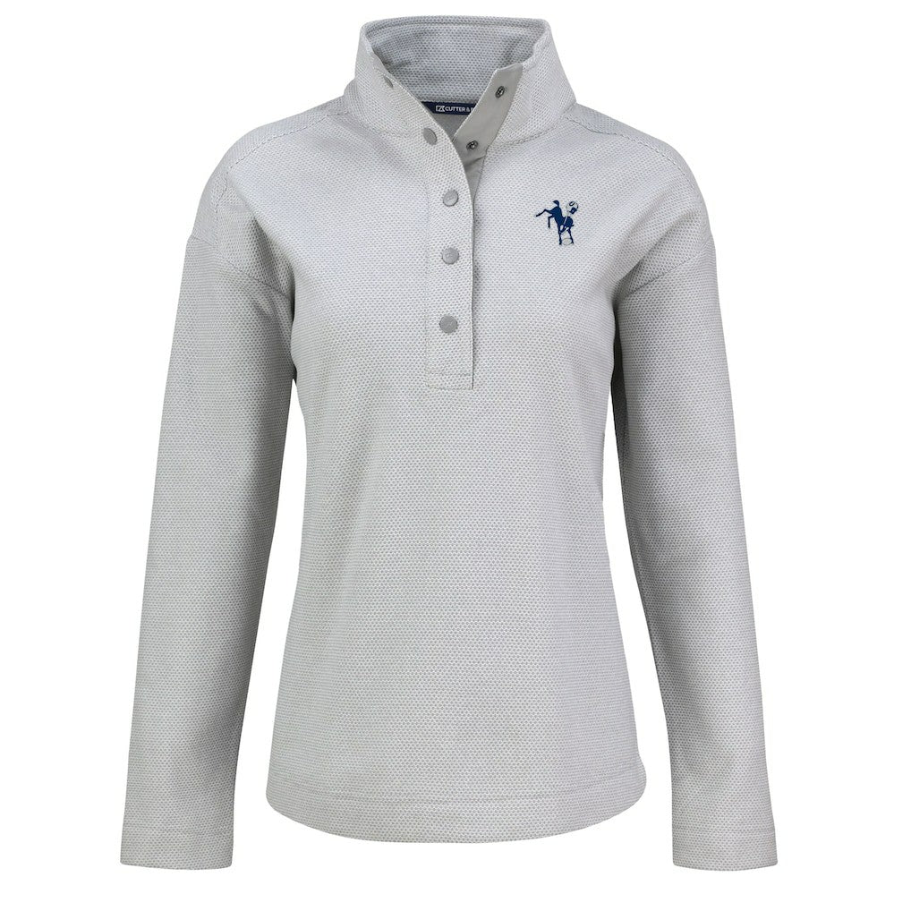 Indianapolis Colts Cutter & Buck Women's Hunts Point Eco Half-Snap Sweatshirt - Gray - NFL