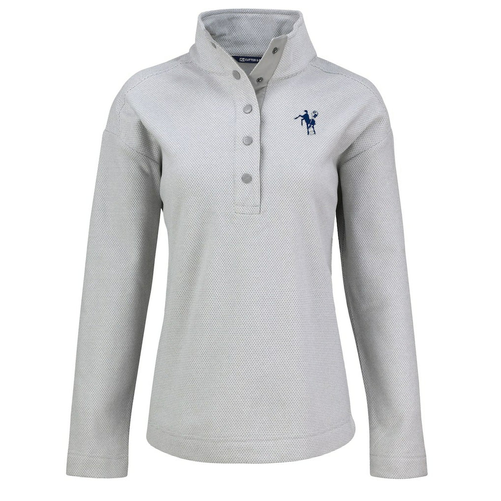 Indianapolis Colts Cutter & Buck Women's Hunts Point Eco Half-Snap Sweatshirt - Gray - NFL