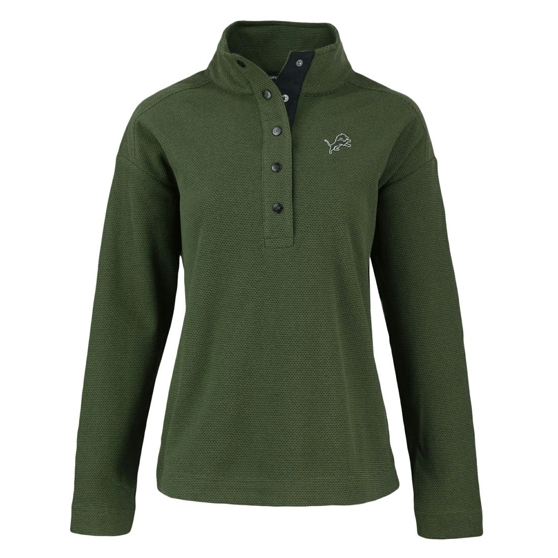 Detroit Lions Cutter & Buck Women's Hunts Point Eco Half-Snap Sweatshirt - Green - NFL