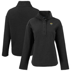 Jacksonville Jaguars Cutter & Buck Women's Hunts Point Eco Half-Snap Sweatshirt - Black - NFL