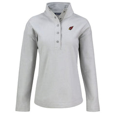 Arizona Cardinals Cutter & Buck Women's Hunts Point Eco Half-Snap Sweatshirt - Gray - NFL