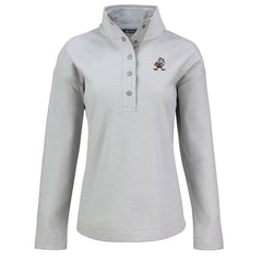 Cleveland Browns Cutter & Buck Women's Hunts Point Eco Half-Snap Sweatshirt - Gray - NFL