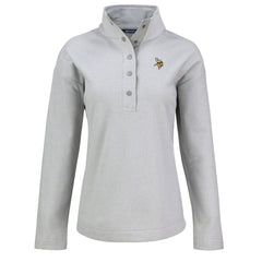 Minnesota Vikings Cutter & Buck Women's Hunts Point Eco Half-Snap Sweatshirt - Gray - NFL