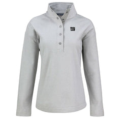New York Giants Cutter & Buck Women's Hunts Point Eco Half-Snap Sweatshirt - Gray - NFL