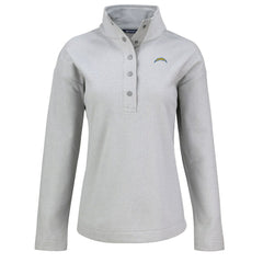 Los Angeles Chargers Cutter & Buck Women's Hunts Point Eco Half-Snap Sweatshirt - Gray - NFL