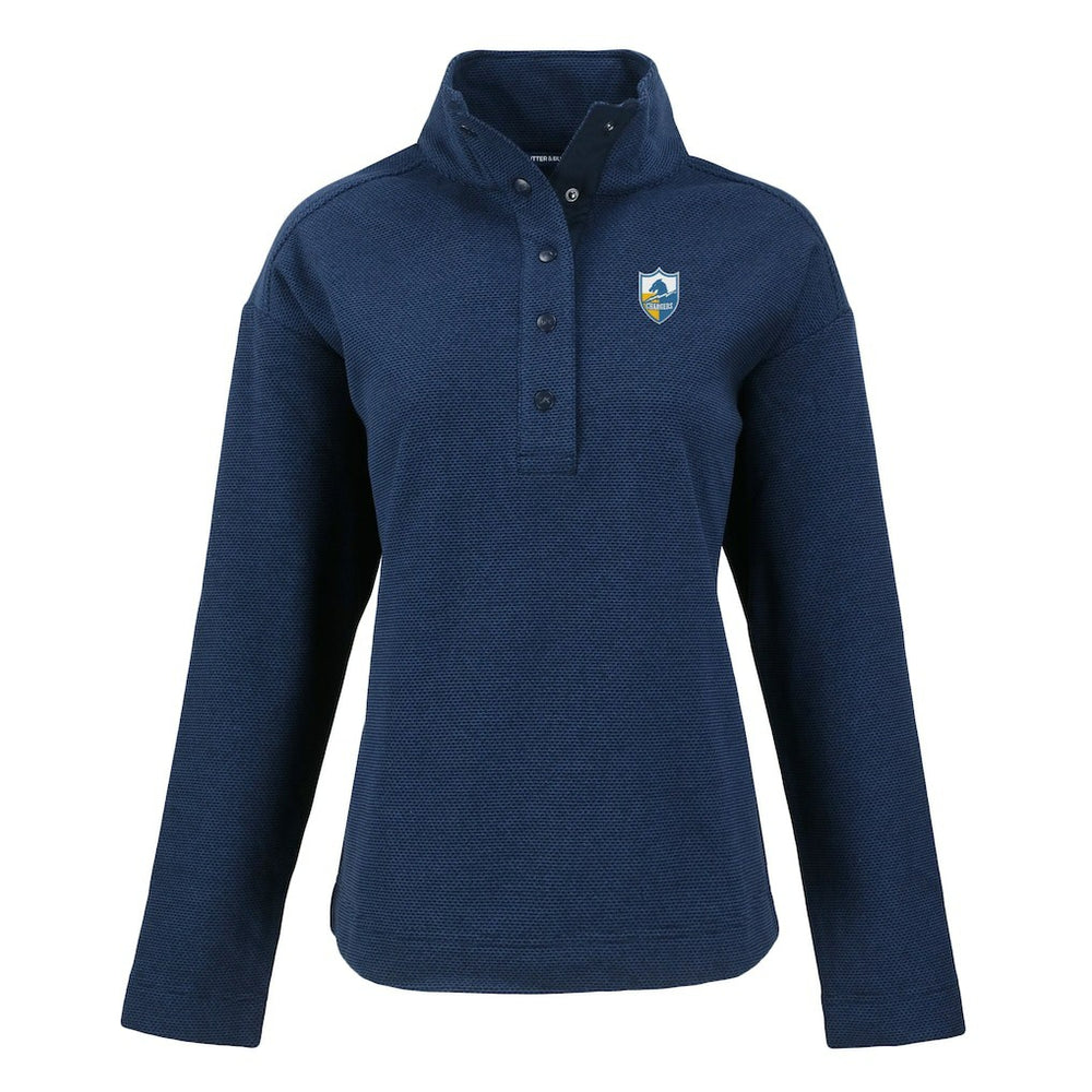 Los Angeles Chargers Cutter & Buck Women's Hunts Point Eco Half-Snap Sweatshirt - Navy - NFL