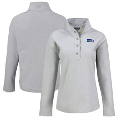 Seattle Seahawks Cutter & Buck Women's Hunts Point Eco Half-Snap Sweatshirt - Gray - NFL