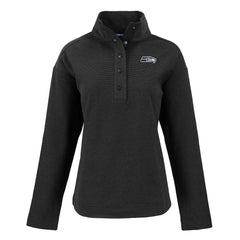 Seattle Seahawks Cutter & Buck Women's Hunts Point Eco Half-Snap Sweatshirt - Black - NFL