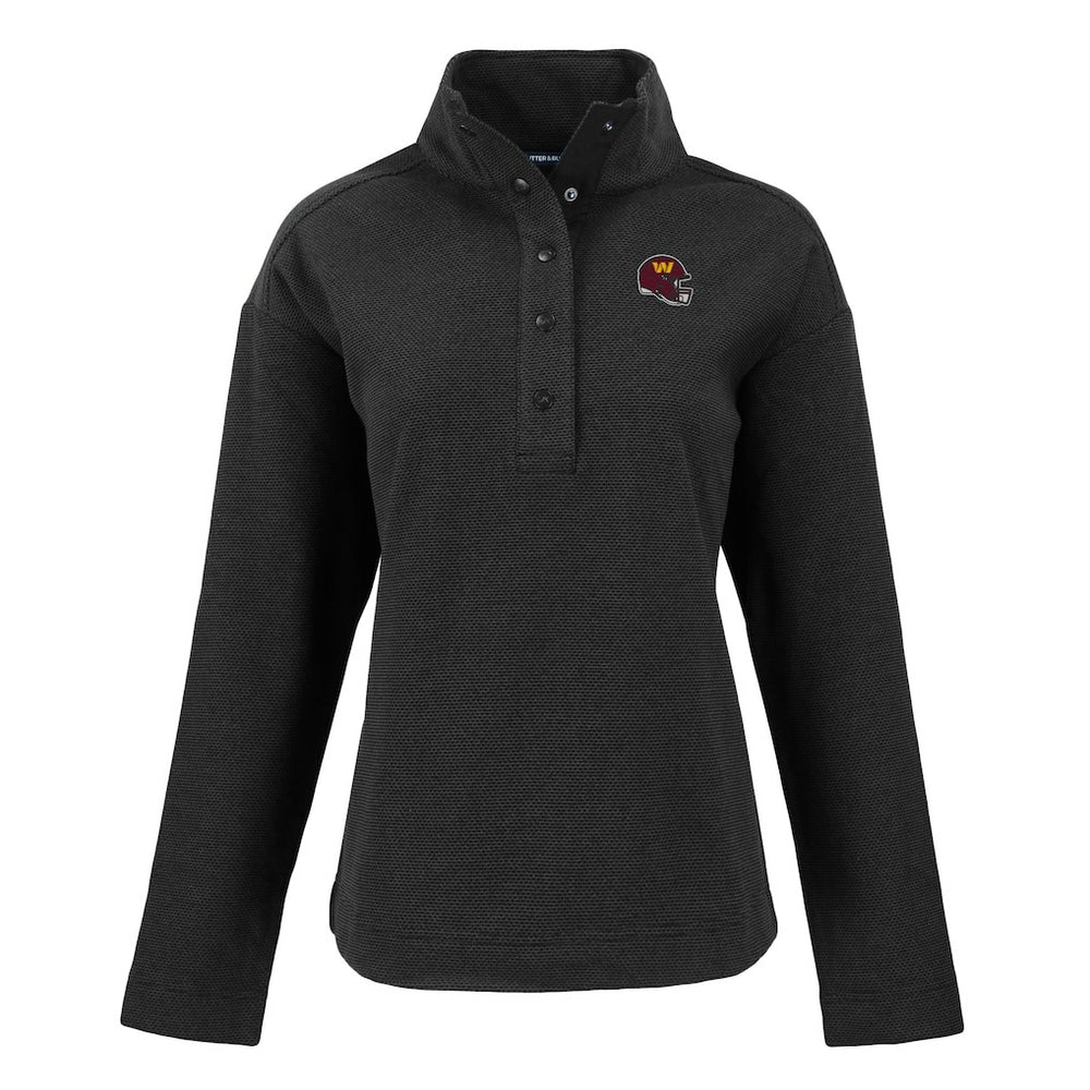 Washington Commanders Cutter & Buck Women's Hunts Point Eco Half-Snap Sweatshirt - Black - NFL