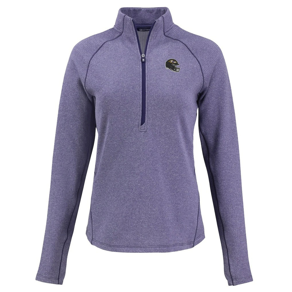 Baltimore Ravens Cutter & Buck Women's Peshastin Eco Fleece Recycled Tri-Blend Raglan Half-Zip Jacket - Heather Purple - NFL