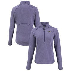 Baltimore Ravens Cutter & Buck Women's Peshastin Eco Fleece Recycled Tri-Blend Raglan Half-Zip Jacket - Heather Purple - NFL