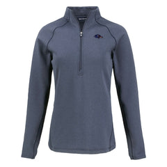 Baltimore Ravens Cutter & Buck Women's Americana Peshastin Eco Fleece Recycled Tri-Blend Raglan Half-Zip Jacket - Heather Navy - NFL