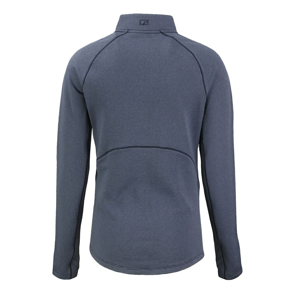 Chicago Bears Cutter & Buck Women's Peshastin Eco Fleece Recycled Tri-Blend Raglan Half-Zip Jacket - Heather Navy - NFL