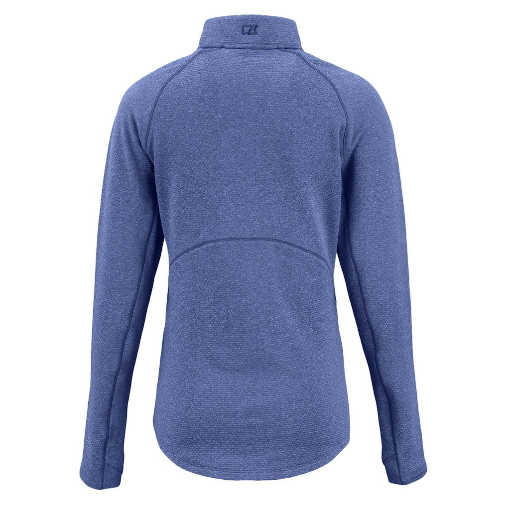 Indianapolis Colts Cutter & Buck Women's Peshastin Eco Fleece Recycled Tri-Blend Raglan Half-Zip Jacket - Heather Royal - NFL