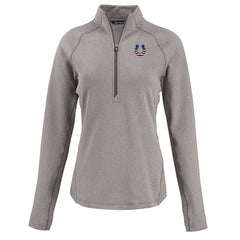 Indianapolis Colts Cutter & Buck Women's Americana Peshastin Eco Fleece Recycled Tri-Blend Raglan Half-Zip Jacket - Heather Gray - NFL