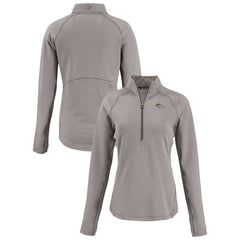 Denver Broncos Cutter & Buck Women's Peshastin Eco Fleece Recycled Tri-Blend Raglan Half-Zip Jacket - Heather Gray - NFL