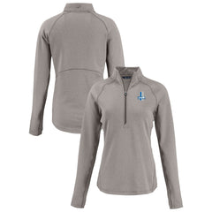 Detroit Lions Cutter & Buck Women's Peshastin Eco Fleece Recycled Tri-Blend Raglan Half-Zip Jacket - Heather Gray - NFL
