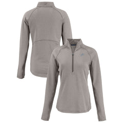 Detroit Lions Cutter & Buck Women's Peshastin Eco Fleece Recycled Tri-Blend Raglan Half-Zip Jacket - Heather Gray - NFL
