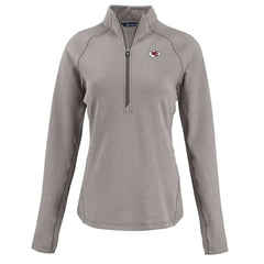 Kansas City Chiefs Cutter & Buck Women's Peshastin Eco Fleece Recycled Tri-Blend Raglan Half-Zip Jacket - Heather Gray - NFL
