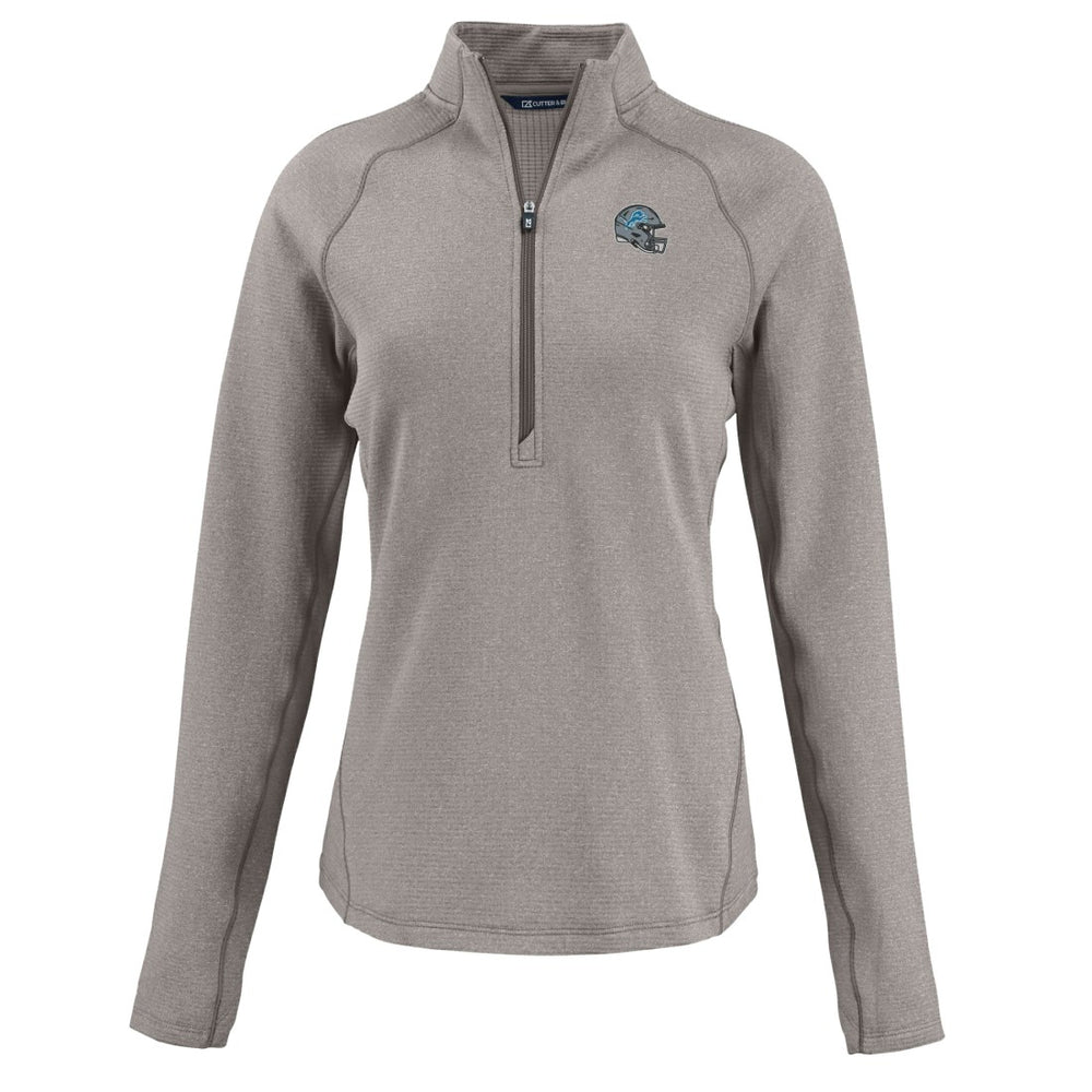 Detroit Lions Cutter & Buck Women's Peshastin Eco Fleece Recycled Tri-Blend Raglan Half-Zip Jacket - Heather Gray - NFL
