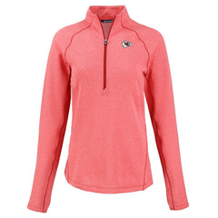 Kansas City Chiefs Cutter & Buck Women's Peshastin Eco Fleece Recycled Tri-Blend Raglan Half-Zip Jacket - Heather Red - NFL
