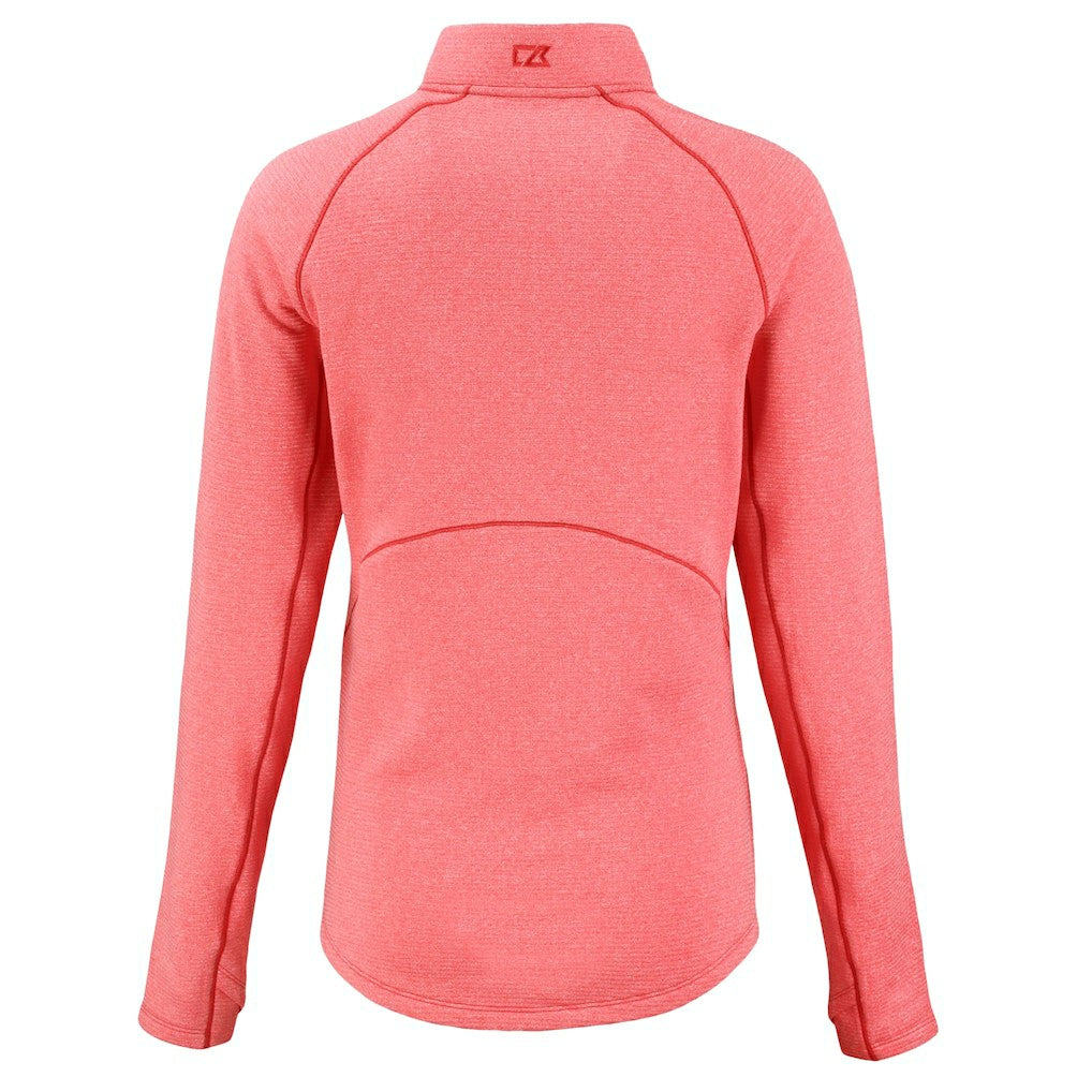 Kansas City Chiefs Cutter & Buck Women's Peshastin Eco Fleece Recycled Tri-Blend Raglan Half-Zip Jacket - Heather Red - NFL