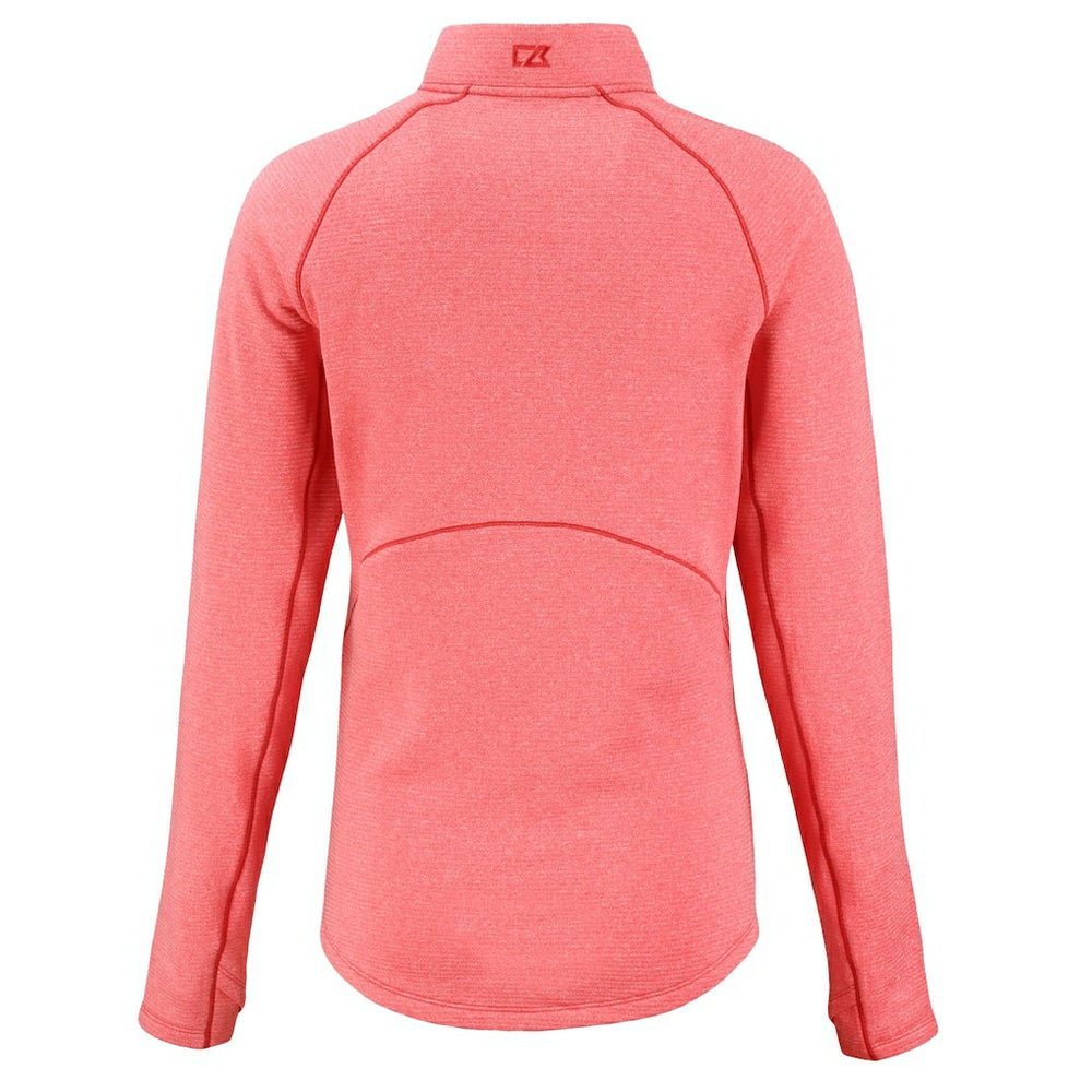 Kansas City Chiefs Cutter & Buck Women's Peshastin Eco Fleece Recycled Tri-Blend Raglan Half-Zip Jacket - Heather Red - NFL