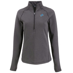 Detroit Lions Cutter & Buck Women's Peshastin Eco Fleece Recycled Tri-Blend Raglan Half-Zip Jacket - Heather Black - NFL