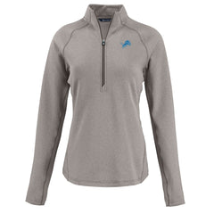 Detroit Lions Cutter & Buck Women's Peshastin Eco Fleece Recycled Tri-Blend Raglan Half-Zip Jacket - Heather Gray - NFL