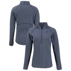 Detroit Lions Cutter & Buck Women's Americana Peshastin Eco Fleece Recycled Tri-Blend Raglan Half-Zip Jacket - Heather Navy - NFL