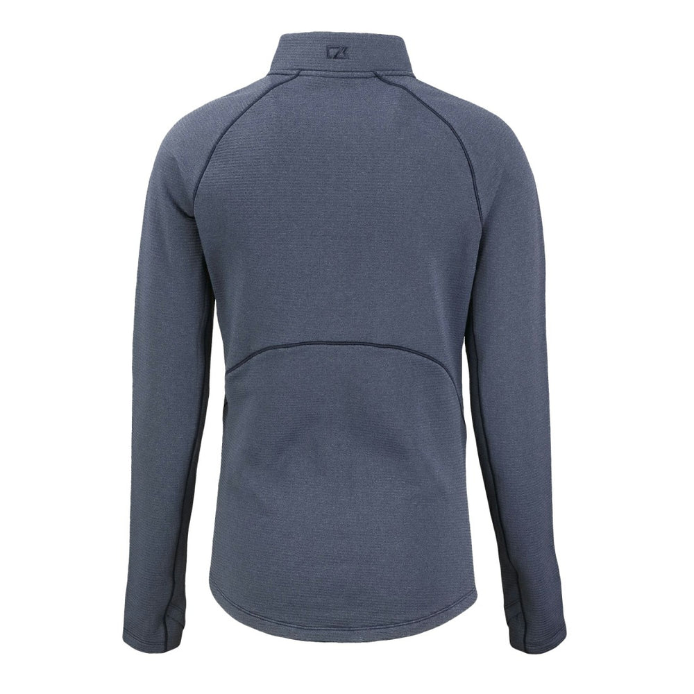 Detroit Lions Cutter & Buck Women's Americana Peshastin Eco Fleece Recycled Tri-Blend Raglan Half-Zip Jacket - Heather Navy - NFL