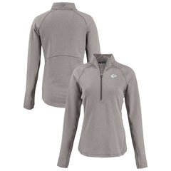 Kansas City Chiefs Cutter & Buck Women's Peshastin Eco Fleece Recycled Tri-Blend Raglan Half-Zip Jacket - Heather Gray - NFL