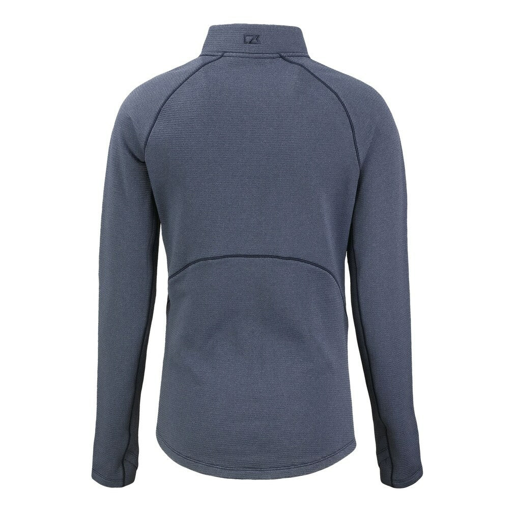 Green Bay Packers Cutter & Buck Women's Americana Peshastin Eco Fleece Recycled Tri-Blend Raglan Half-Zip Jacket - Heather Navy - NFL