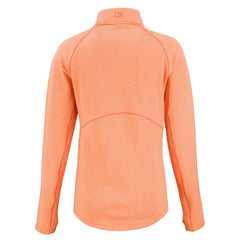 Miami Dolphins Cutter & Buck Women's Peshastin Eco Fleece Recycled Tri-Blend Raglan Half-Zip Jacket - Heather Orange - NFL