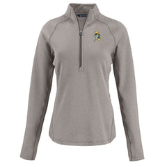 Green Bay Packers Cutter & Buck Women's Peshastin Eco Fleece Recycled Tri-Blend Raglan Half-Zip Jacket - Heather Gray - NFL