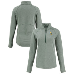 Green Bay Packers Cutter & Buck Women's Peshastin Eco Fleece Recycled Tri-Blend Raglan Half-Zip Jacket - Heather Green - NFL