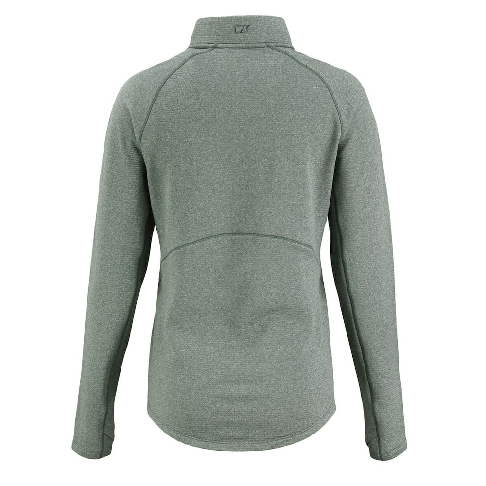 Green Bay Packers Cutter & Buck Women's Peshastin Eco Fleece Recycled Tri-Blend Raglan Half-Zip Jacket - Heather Green - NFL