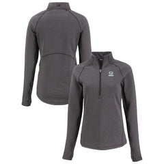 Green Bay Packers Cutter & Buck Women's Peshastin Eco Fleece Recycled Tri-Blend Raglan Half-Zip Jacket - Heather Black - NFL