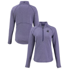 Minnesota Vikings Cutter & Buck Women's Peshastin Eco Fleece Recycled Tri-Blend Raglan Half-Zip Jacket - Heather Purple - NFL