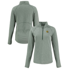 Green Bay Packers Cutter & Buck Women's Peshastin Eco Fleece Recycled Tri-Blend Raglan Half-Zip Jacket - Heather Green - NFL