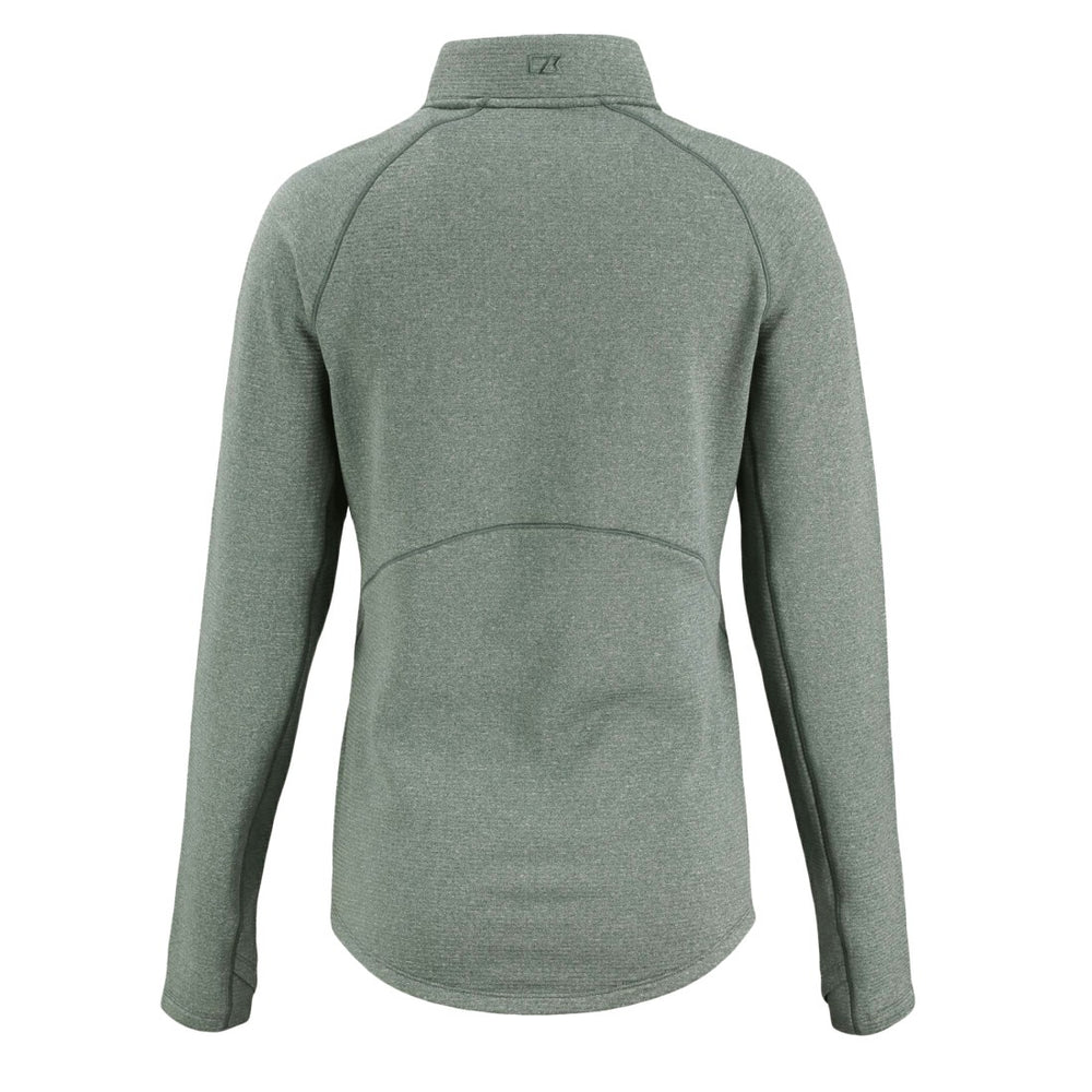 Green Bay Packers Cutter & Buck Women's Peshastin Eco Fleece Recycled Tri-Blend Raglan Half-Zip Jacket - Heather Green - NFL