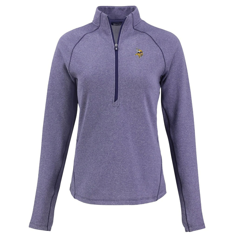 Minnesota Vikings Cutter & Buck Women's Peshastin Eco Fleece Recycled Tri-Blend Raglan Half-Zip Jacket - Heather Purple - NFL