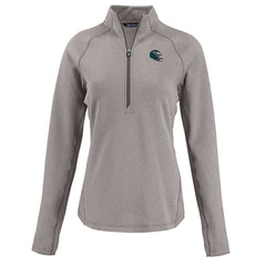 Philadelphia Eagles Cutter & Buck Women's Peshastin Eco Fleece Recycled Tri-Blend Raglan Half-Zip Jacket - Heather Gray - NFL