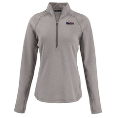 Pittsburgh Steelers Cutter & Buck Women's Americana Peshastin Eco Fleece Recycled Tri-Blend Raglan Half-Zip Jacket - Heather Gray - NFL